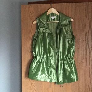 Green vest with drawstring